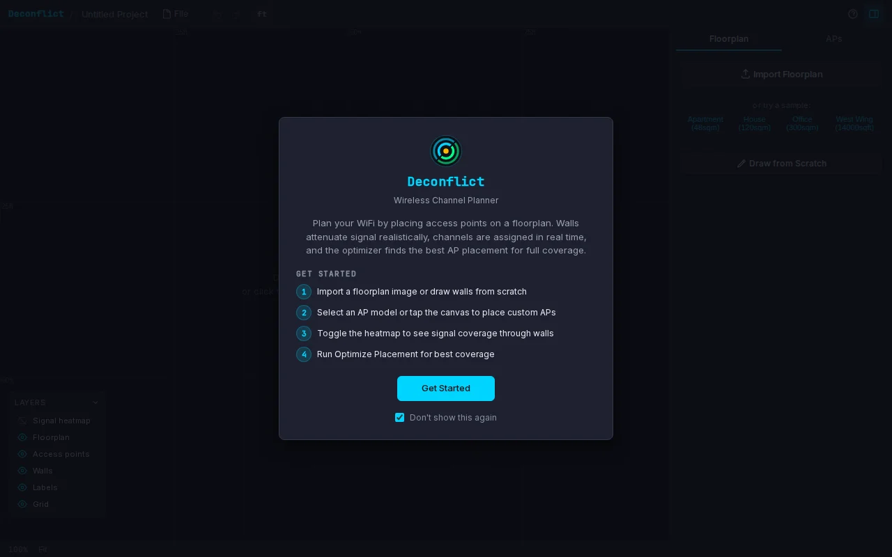 Deconflict – Open-source WiFi planner with physics-based walls