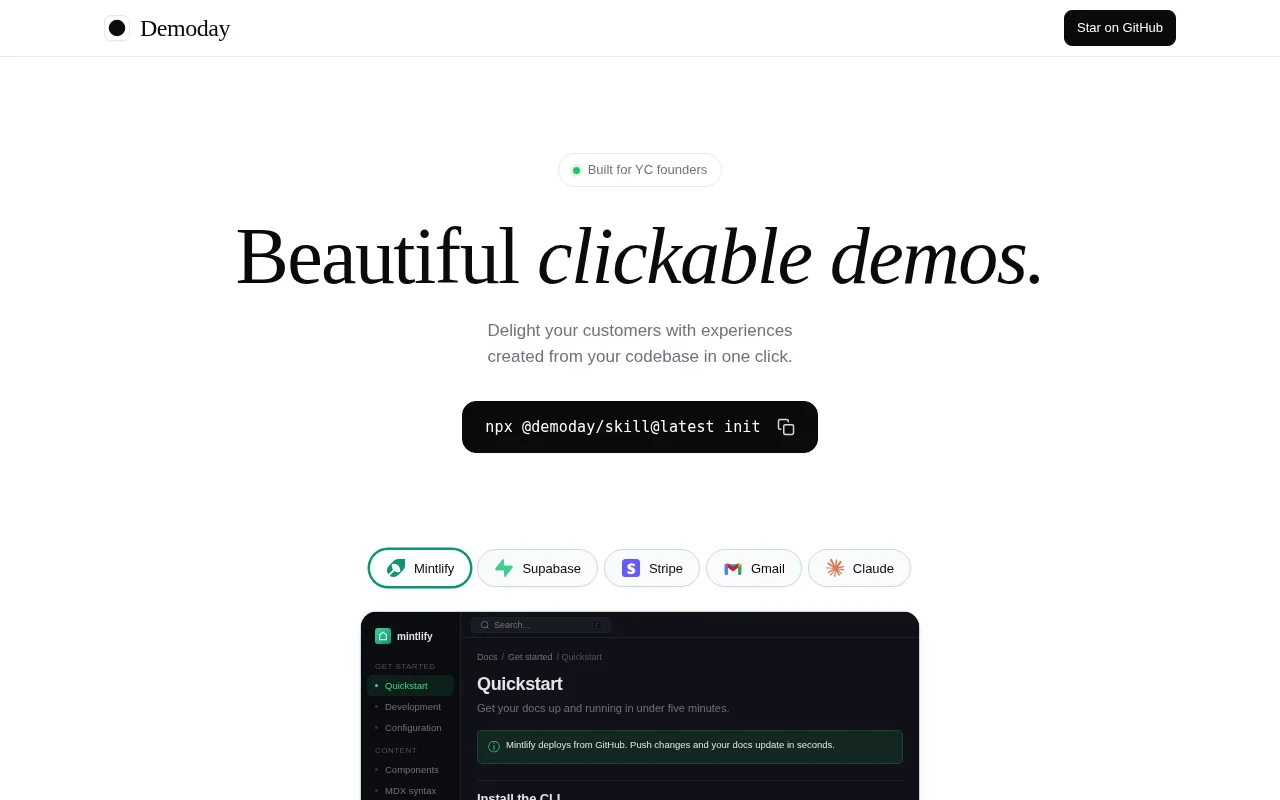 Beautiful Clickable Demos