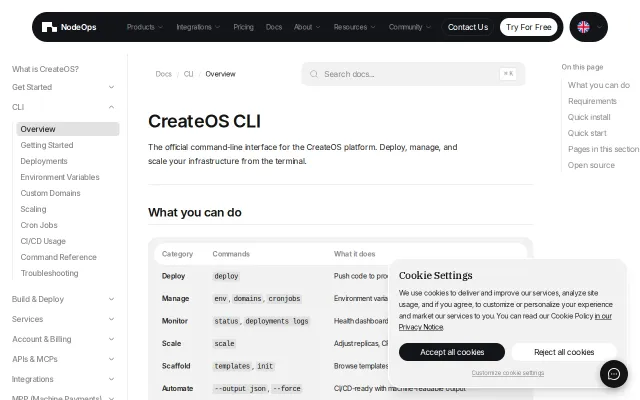 One-command deploys from your terminal with CreateOS CLI