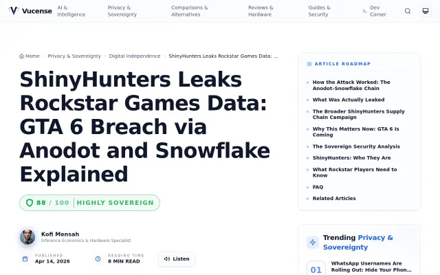 GTA 6 Breach via Anodot and Snowflake Explained