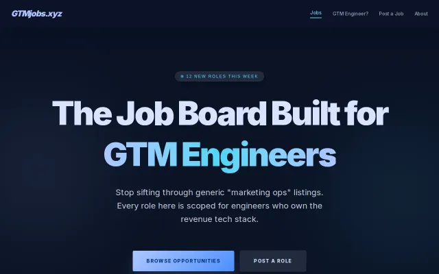 GTMJobs – a job board with GTM Engineer jobs ONLY