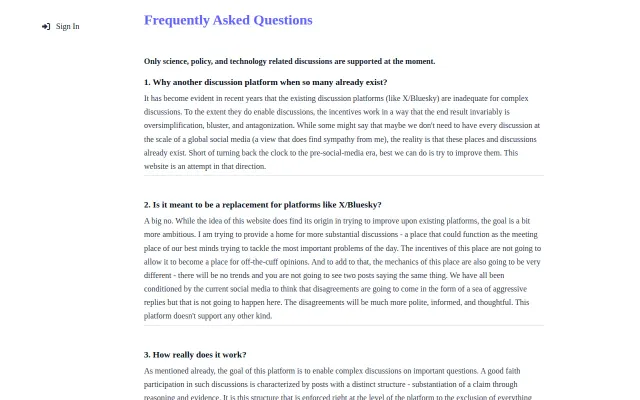 Thesaner.com – a troll-proof platform for harder discussions