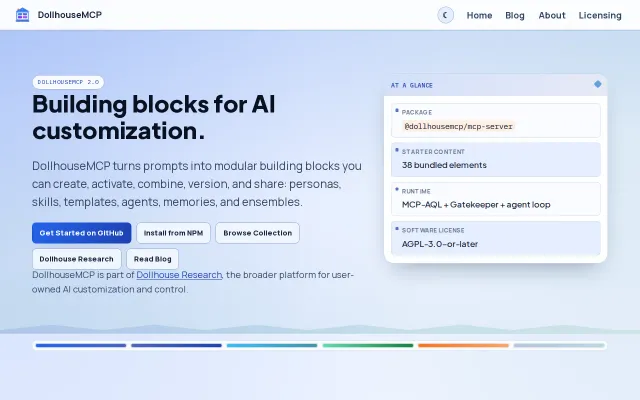DollhouseMCP 2.0, open-source MCP composable AI building blocks