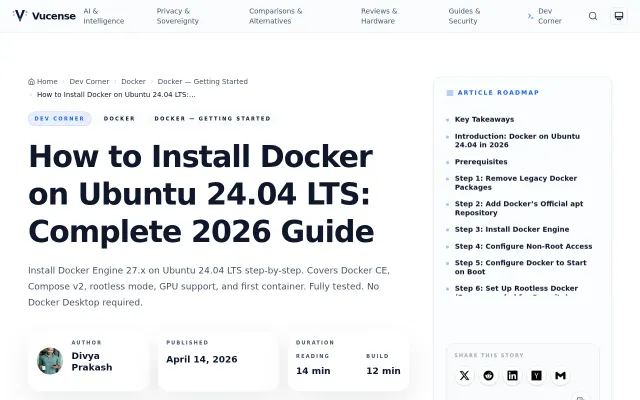 How to Install Docker on Ubuntu 24.04 LTS: Complete 2026 Guide
