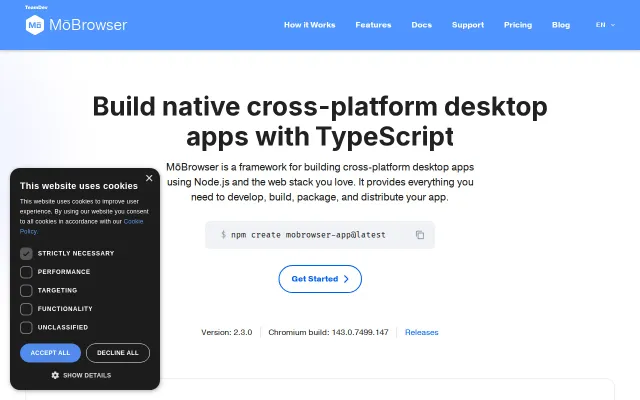 MōBrowser, a TypeScript-first desktop app framework with typed IPC