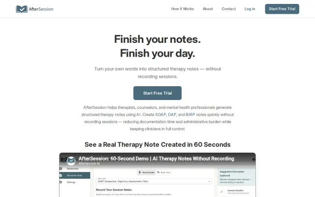 AfterSession – AI tool to help therapists write notes faster