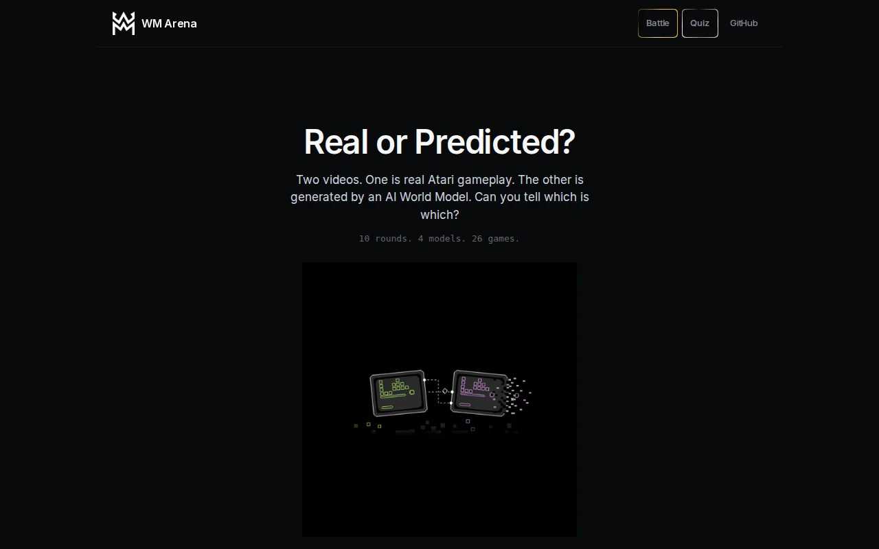 WM Arena – Can you tell real Atari gameplay from AI predictions?