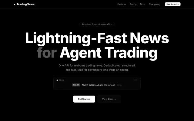 TradingNews, Financial news API with dedup, urgency tags, and sentiment