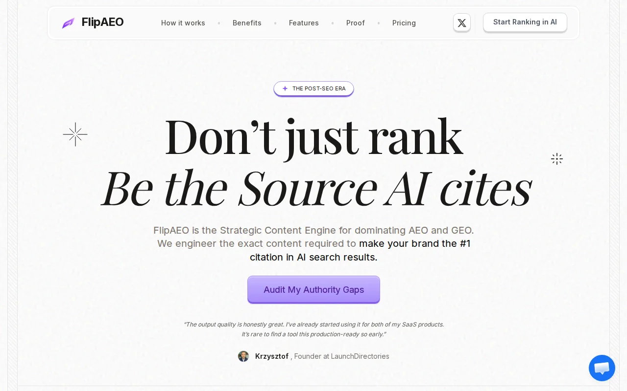 FlipAEO – Get your SaaS cited by Perplexity and AI search