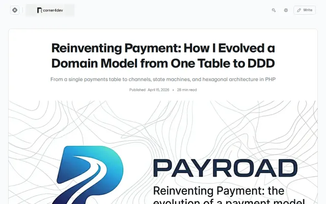 Reinventing Payment – evolving a PHP domain model from one table to DDD