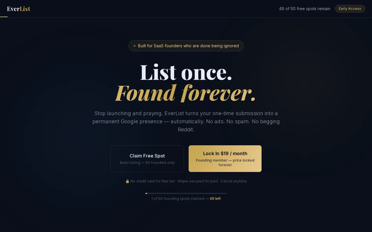 EverList Programmatic SEO for SaaS founders who can't afford agencies