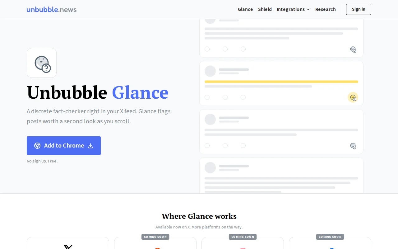 Glance - An AI fact-checking overlay for X that is actually sustainable