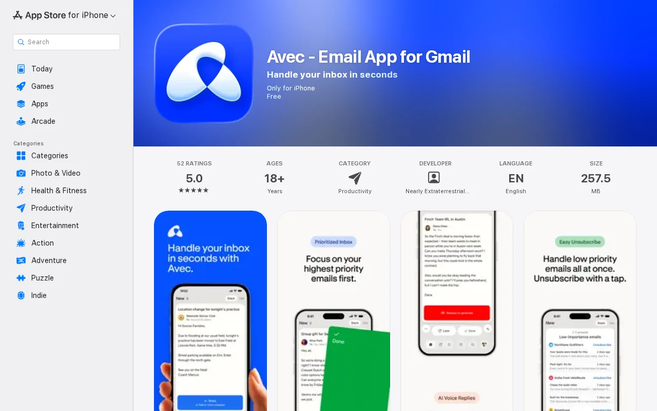 Avec – iOS email app that lets you handle your Gmail inbox in seconds