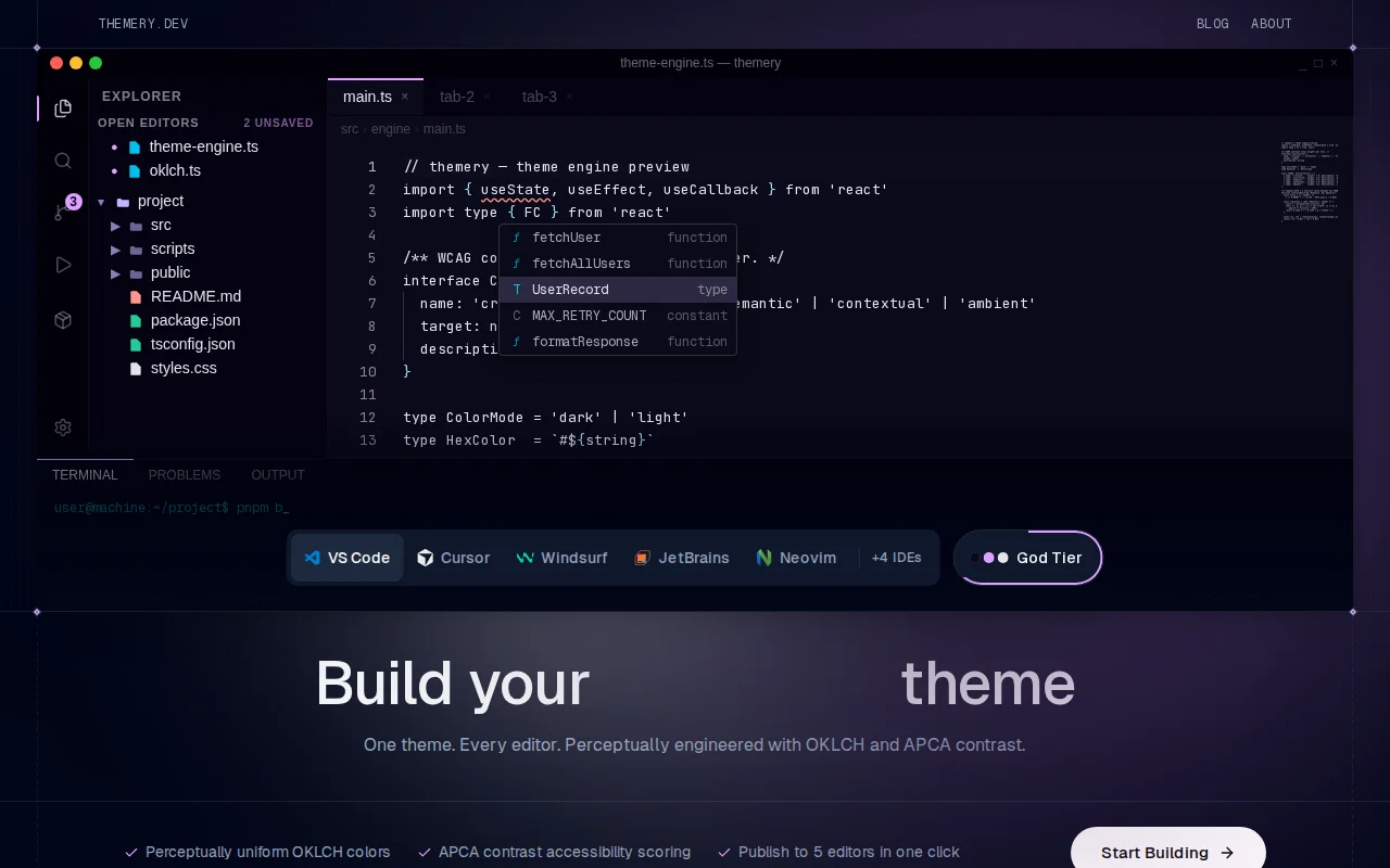 Themery – A theme engine that compiles one palette to every major IDE