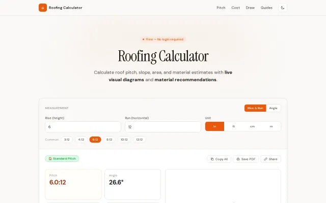 Roofing Calculator – a simple tool for estimating roof cost