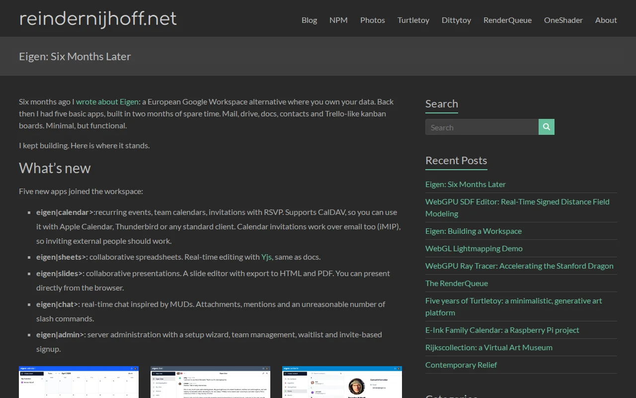 I'm building Eigen, a self-hosted Google Workspace alternative