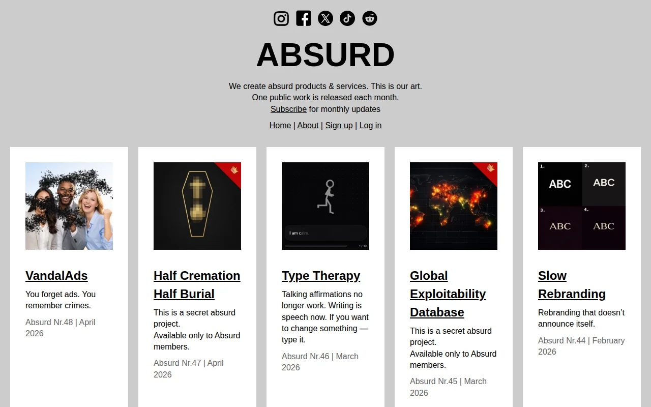 Web projects – one every month