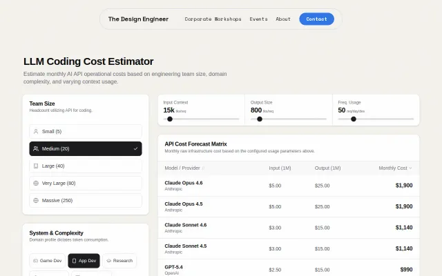 A tool to calculate LLM model API costs when coding