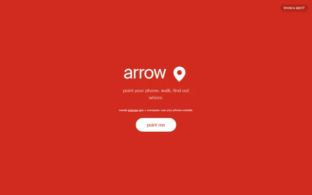 Arrow. Point your phone, walk where it says, find out where