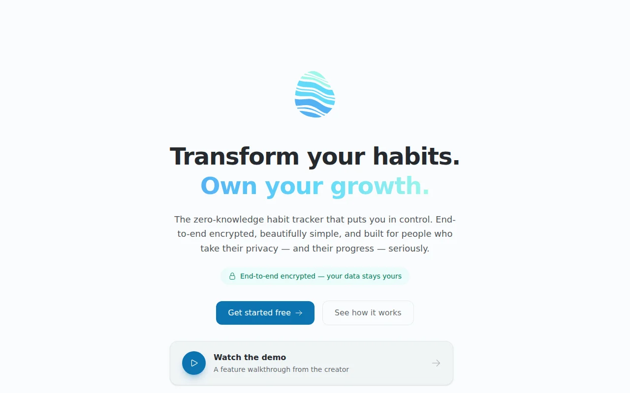 Metamorphic – Zero-knowledge, end-to-end encrypted habit tracker