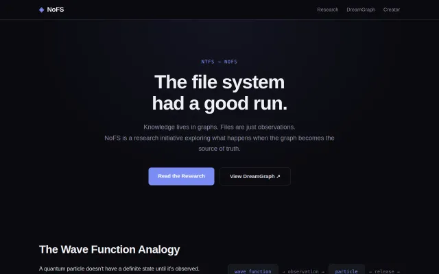 NoFS – What if files are just projections, graph is the truth?
