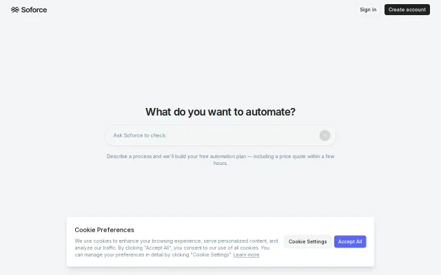 Soforce – Describe a process, get a free automation plan from our team