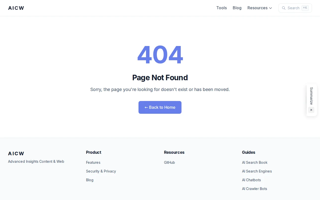 AICW Summarize – widget for asking AI about current page (open-source)