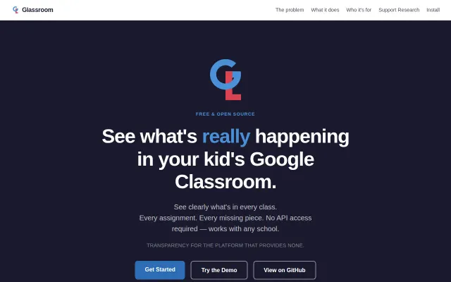 Glassroom – See what's happening in your kid's Google Classroom