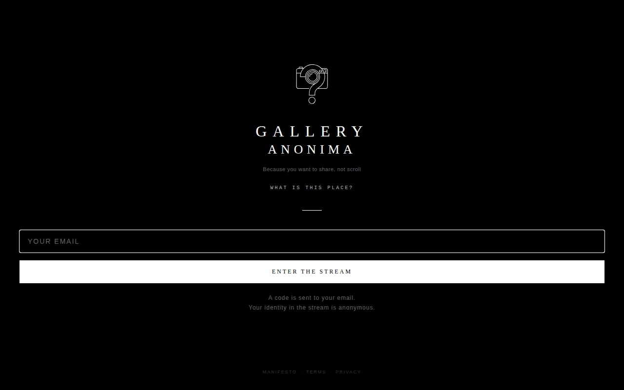 I made a anonymous gallery / Anti Social Media