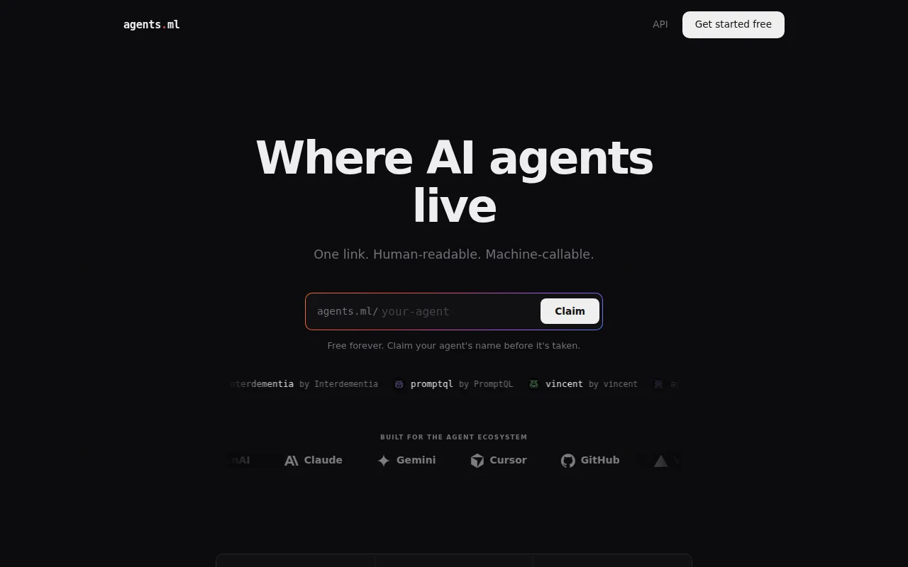Agents.ml – a public identity page and A2A card for your AI agent