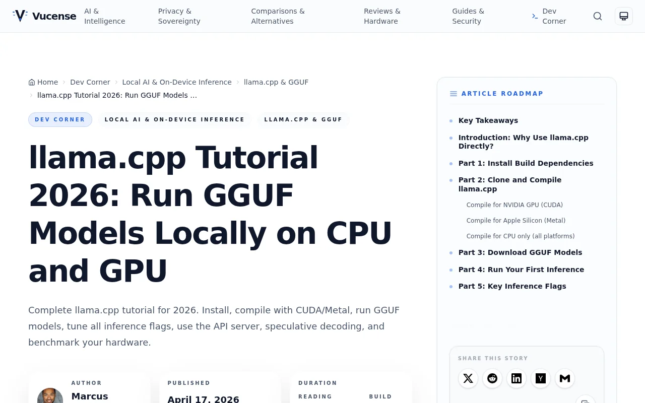 Llama.cpp Tutorial 2026: Run GGUF Models Locally on CPU and GPU