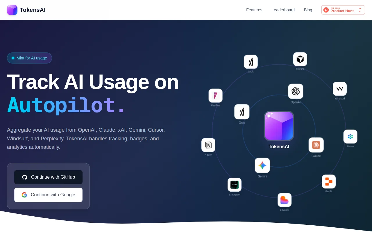 Show HN - TokensAI – Mint for AI Usage
