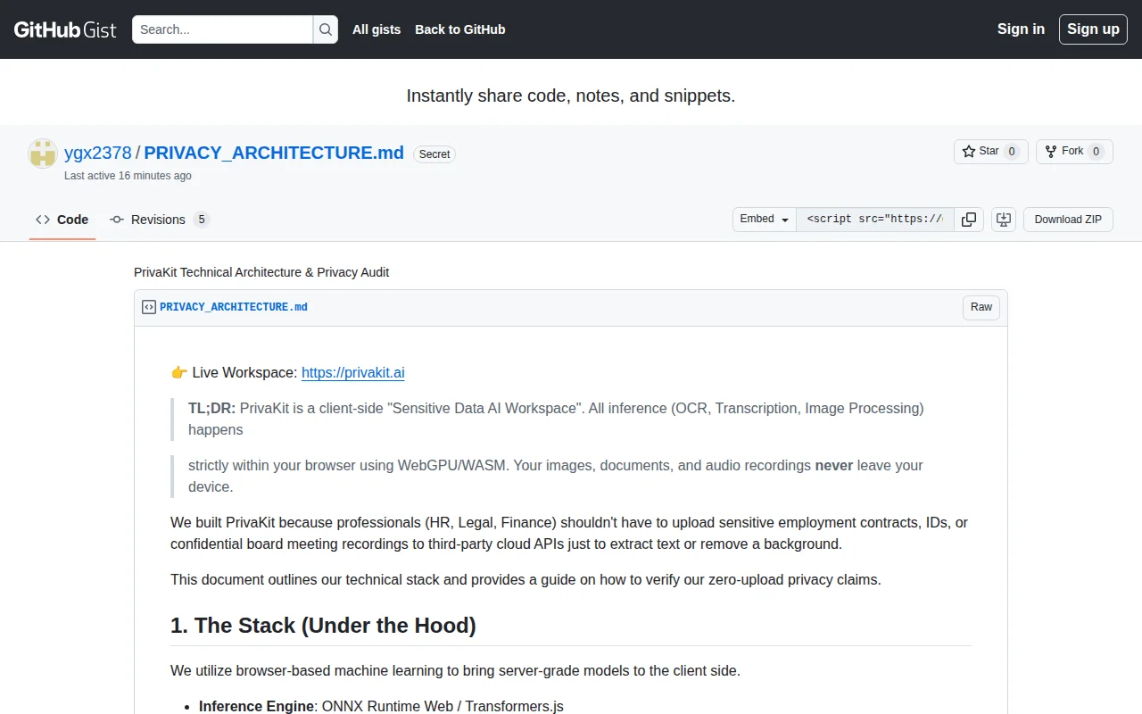 PrivaKit – A zero-upload AI workspace in the browser via WebGPU