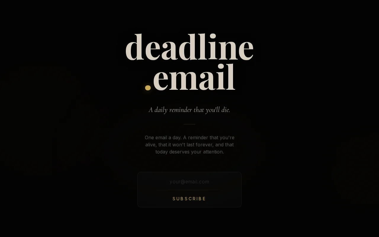 Deadline.email – a daily reminder that you'll die