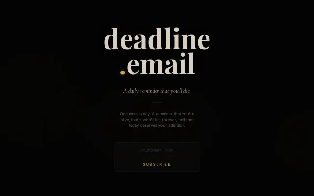 Deadline.email – a daily reminder that you'll die