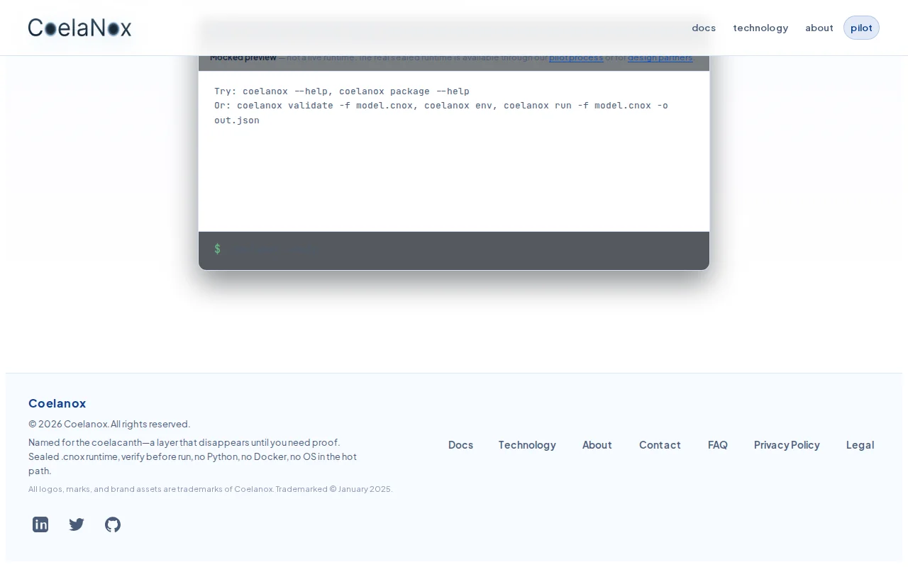 Coelanox – auditable inference runtime in Rust (BERT runs today)