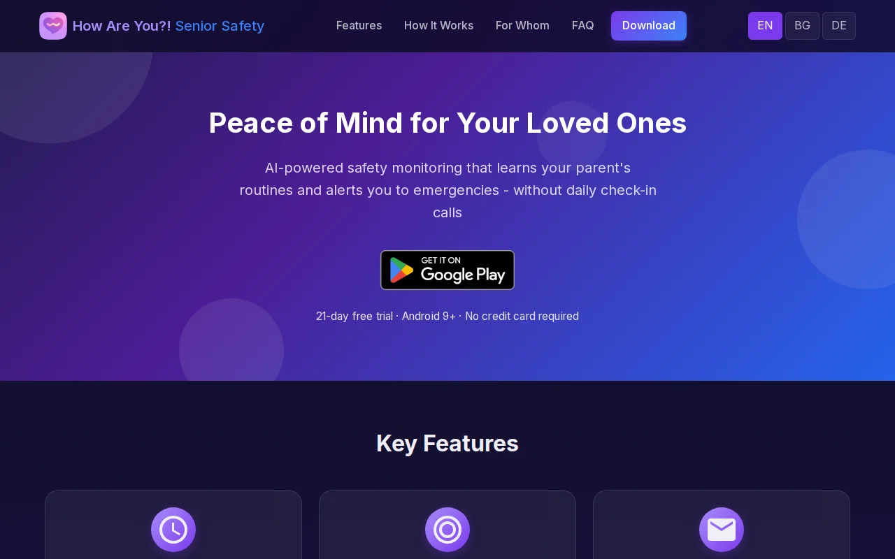 How Are You-elderly fall detection app I built solo with AI in 6 months