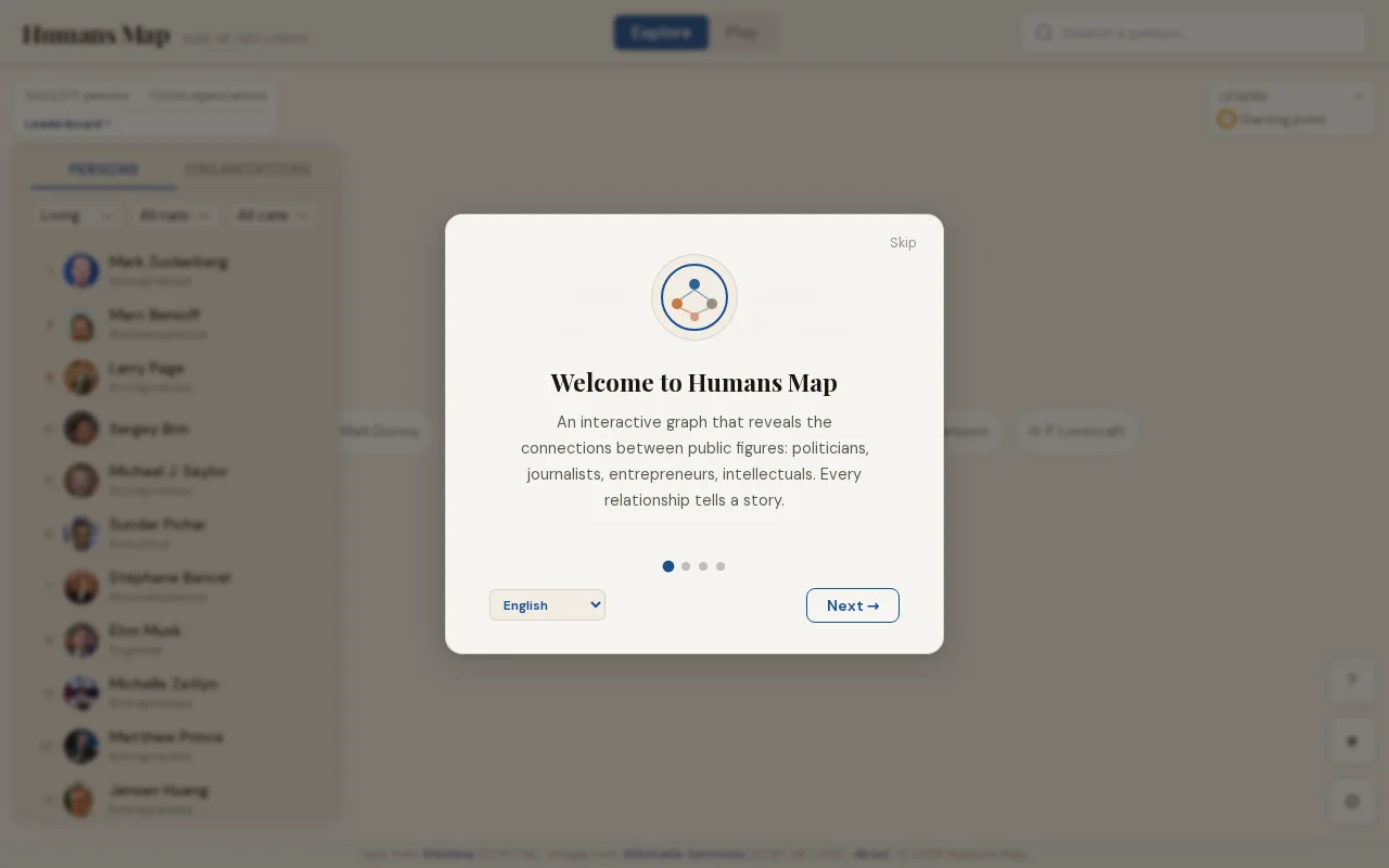 HumansMap Interactive Graph of 1M+ Wikidata Entities with Investigate