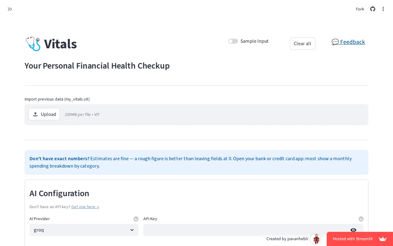Vitals – Score your financial health and explain what the numbers mean