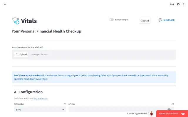Vitals – Score your financial health and explain what the numbers mean