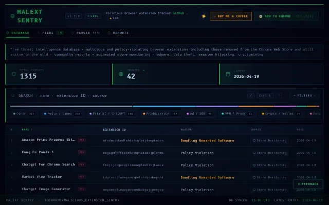 Malext.io is out – Database of malicious Chrome extensions