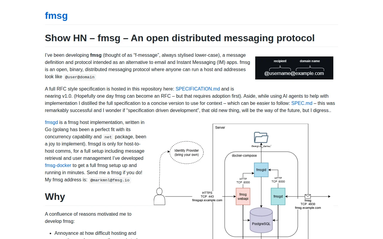 fmsg – An open distributed messaging protocol