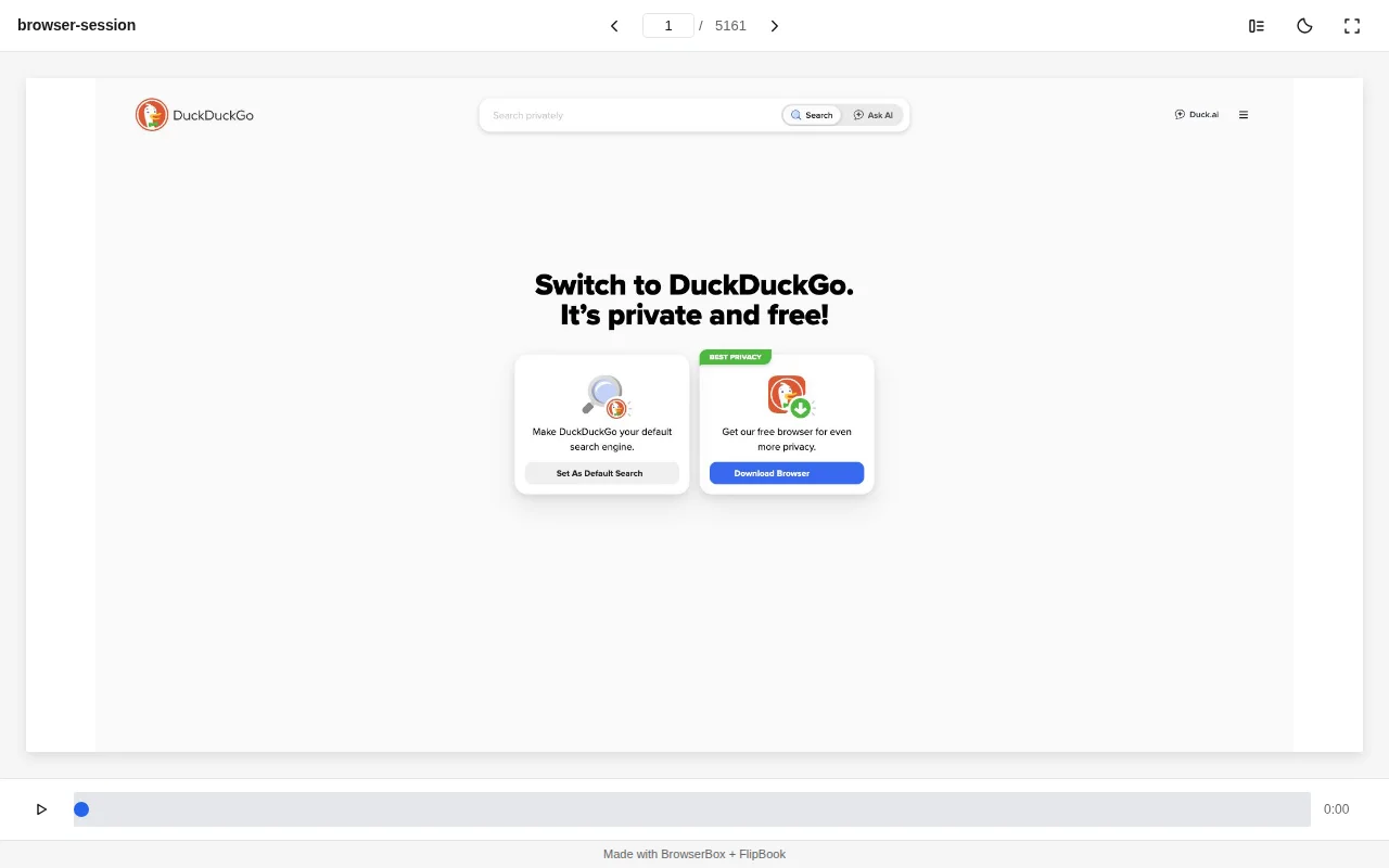 Make an immutable web flipbook from any doc, video or browser replay
