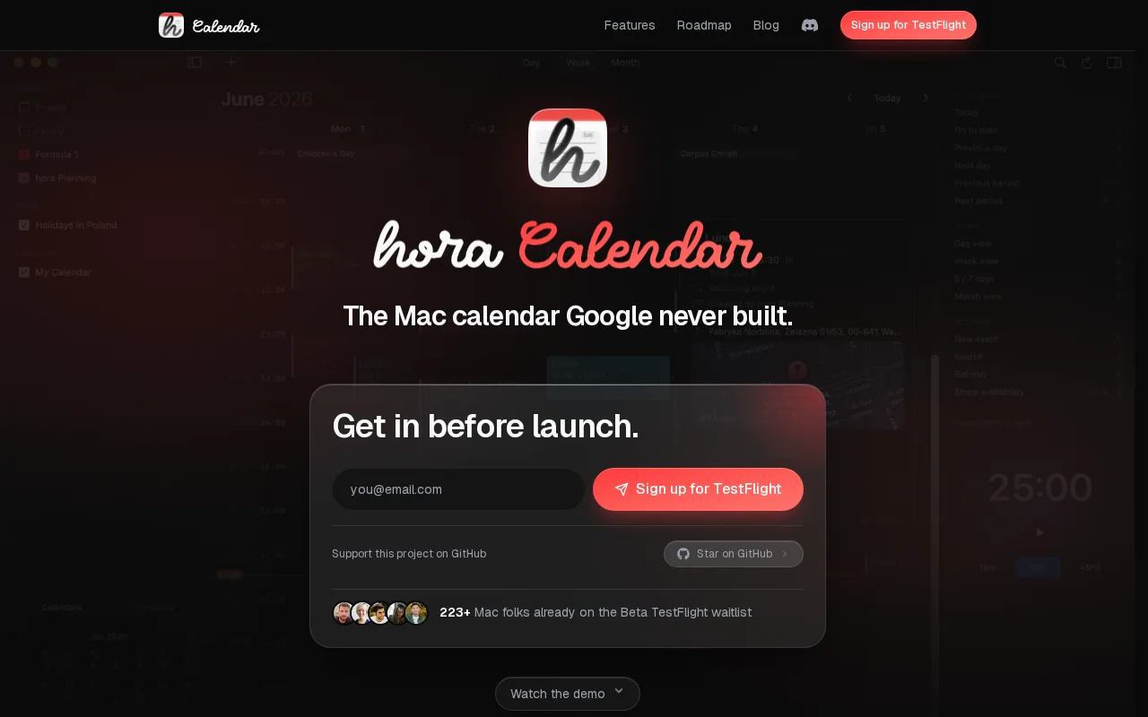 Hora – A Native SwiftUI Google Calendar Client for macOS