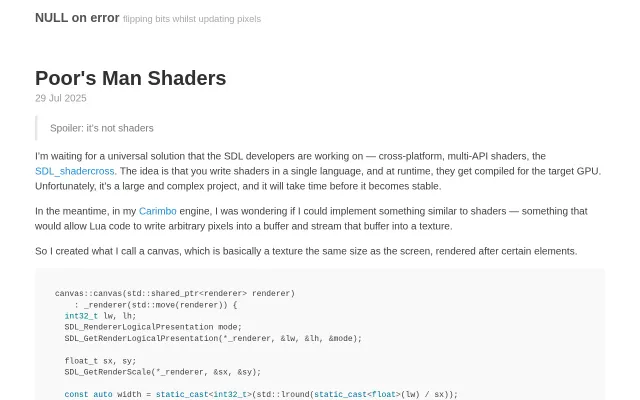 Poor's Man Shaders