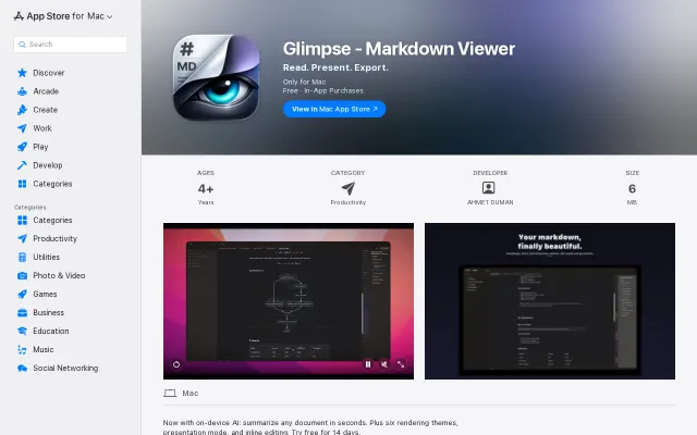 Glimpse – A native macOS Markdown viewer with on-device AI