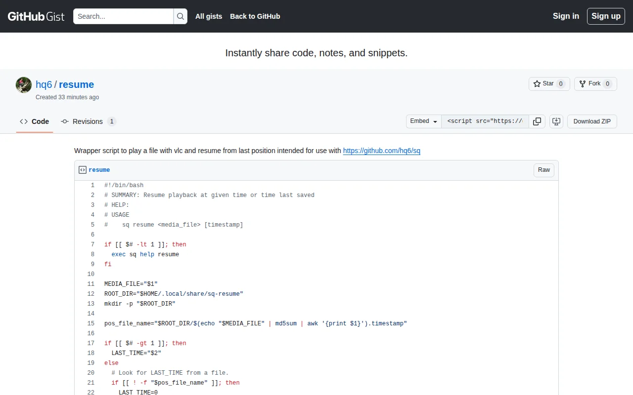 Resume Script for VLC