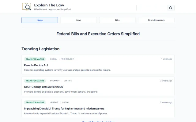 Explain The Law – Simplified legislation and executive orders using AI