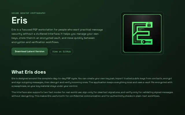 Eris – desktop PGP workstation with simple GUI
