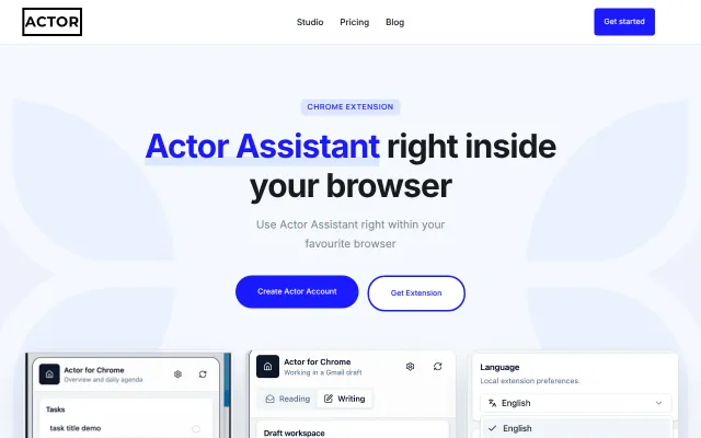 Chrome extension for always on Work Assistant (ActorDo)
